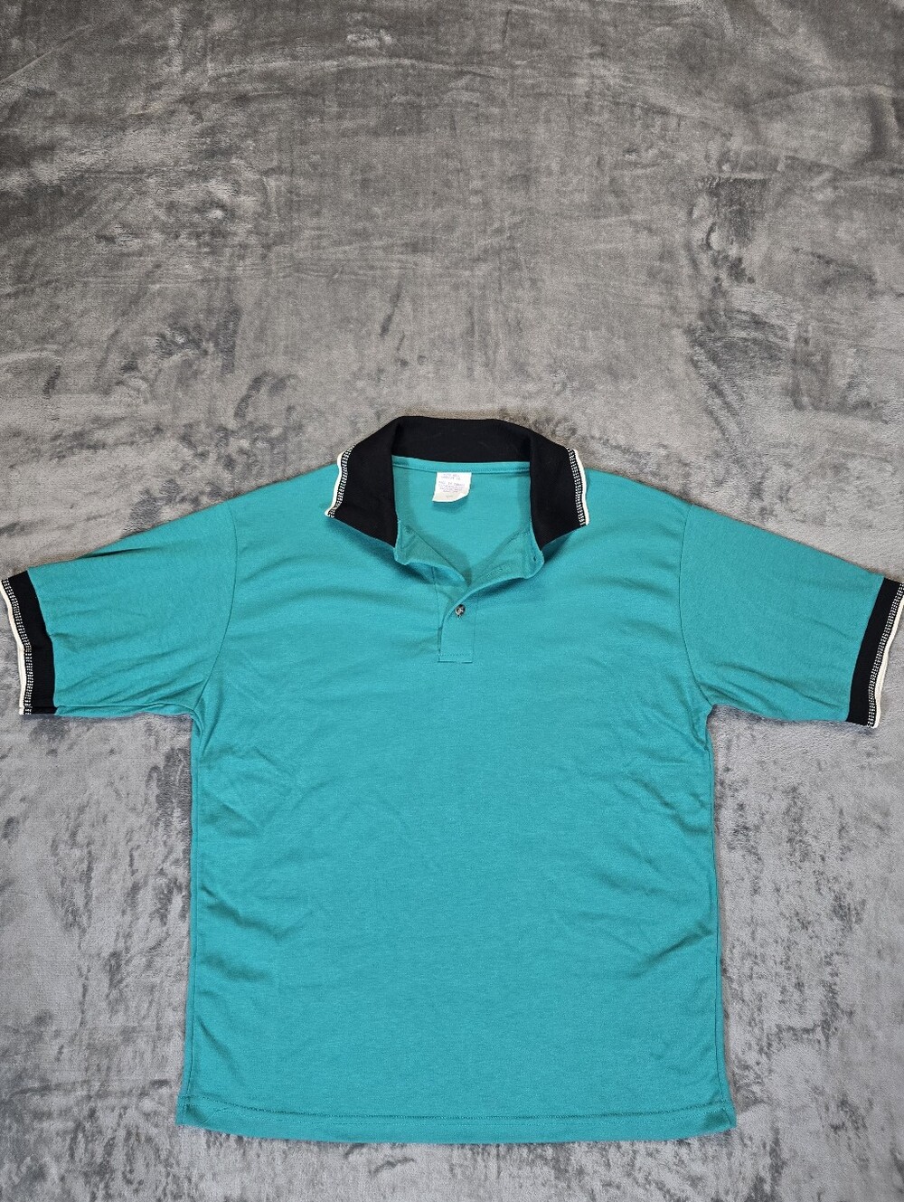 Vintage Wear Well Garment Co. Turquoise Polo Shirt Size Medium Fits Lrg Teal